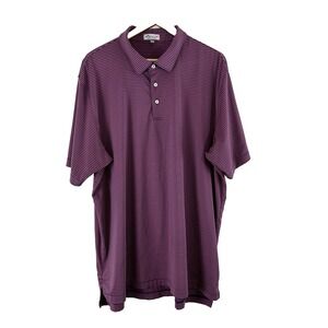 Peter Millar Summer Comfort Polo Shirt Mens XXL Striped Golf Pink Blue Athletic